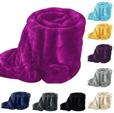 Single Double & King Faux Fur Fleece Mink Blanket Soft Warm Large Sofa Bed Throw