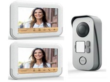 KIT VIDEOCITOFONO CON 2 MONITOR AVIDSEN 7 POLLICI BIFAMILIARE 2 DUE FAMIGLIE
