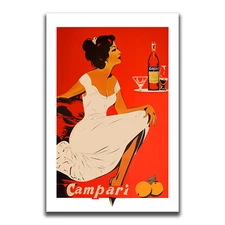Campari Aperitivo Italian Advertising Poster Vintage Liquor