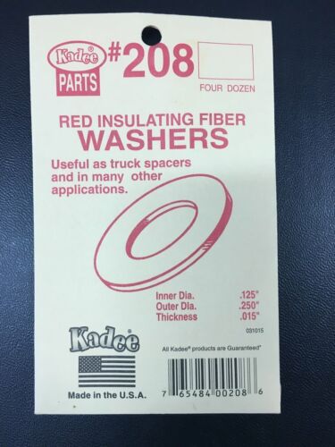 1 packet Kadee #208  Red insulated fiber washers pack 48 - Zdjęcie 1 z 3