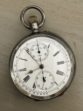Cronografo svizzero da tasca in argento fine ‘800 funzionante