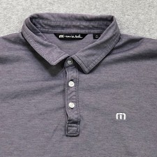 Travis Mathew Polo Shirt Men's XXL Purple Striped Golf Performance Lightweight