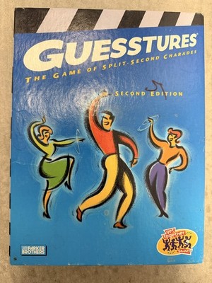 Guesstures Game of Split Second Charades Second Edition Board VTG 2003 Hasbro