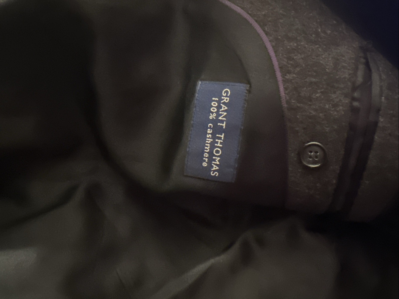 Grant Thomas Two Button Closure Dark  Gray Pure C… - image 4