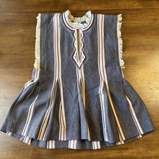 ISABEL MARANT TOILE Denize Striped Frayed-edge Cotton Mini Dress