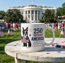 Boston Terrier Patriotic Coffee Mug 11oz 250t...