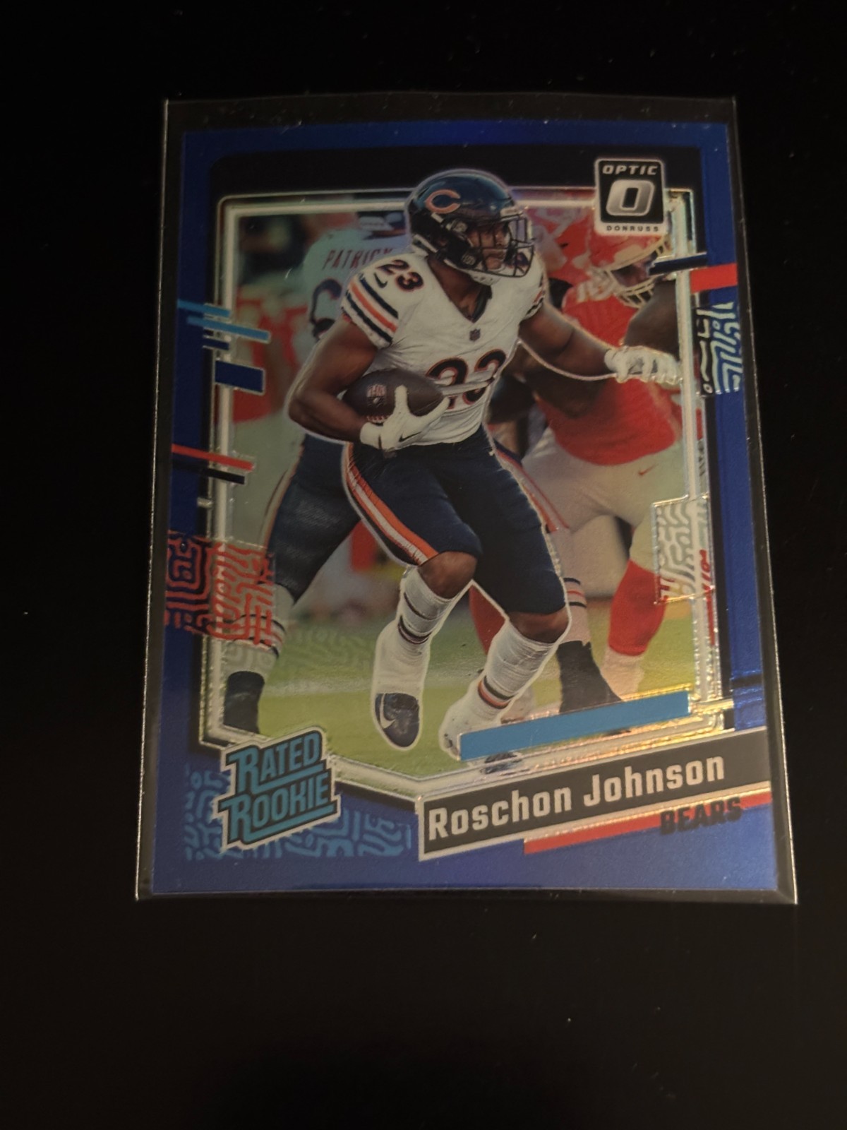 Roschon Johnson 2023 Donruss Optic Blue Prizm /199 RC Bears 217
