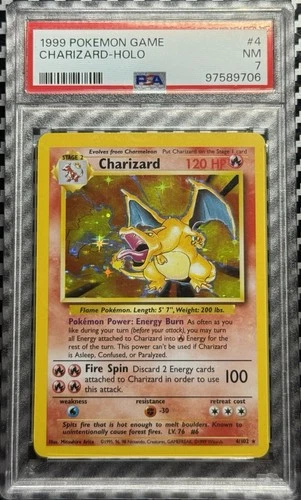 1999 Pokemon Game #4 Charizard Holo PSA 7 Card Trusted Seller Free Ship Base Set
