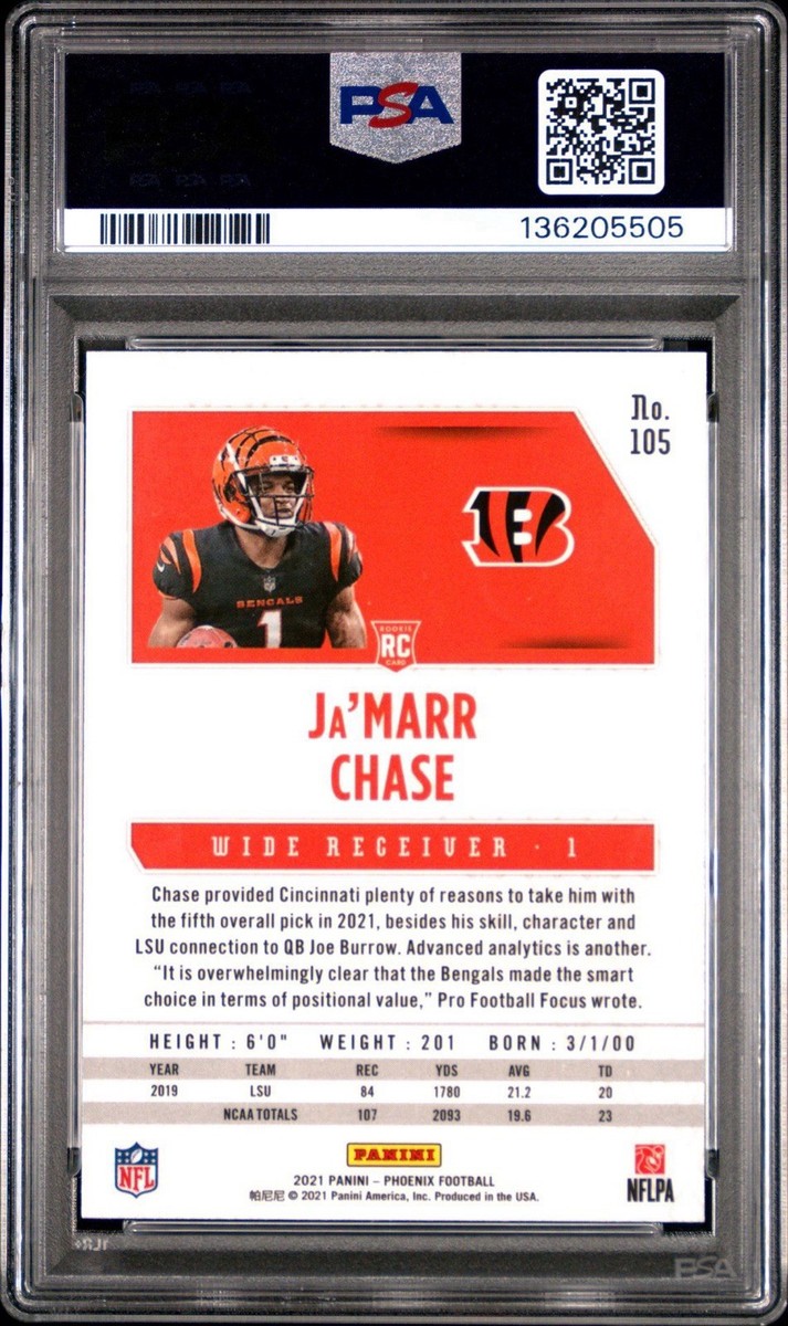2021 Phoenix Jamarr Chase Fire Burst #105 PSA 9 Rookie RC | eBay