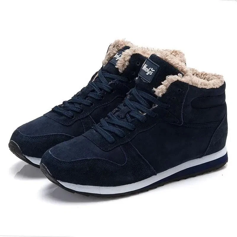 Men Boots Winter Shoes Footwear Warm Fur Snow Boots Ankle Plush Winter Sneakers