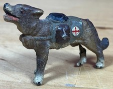 Lineol Garmany Vintage 1940  s WW1 War Dog Red Cross Medical Figurine Damaged