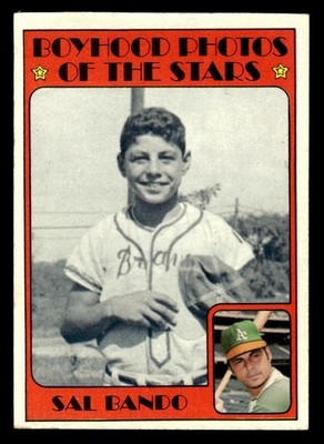 1972 Topps Baseball #348 Sal Bando (Boyhood Photo) VG/EX *e3