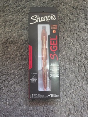 Sharpie S-Gel Gel Pen, Copper Metal Body, Medium Point (0.7mm), Black Ink