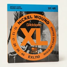 D'Addario XL Nickel Wound Electric Guitar Strings, EXL110 Regular Light