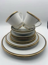 Noritake ELYSEE#6914 China Black&Gold Bands 2-6pc Place Settings 13 Total Pieces