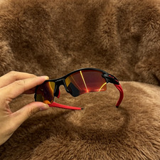 Oakley Flak 2.0 Lightweight Sunglasses Prizm Red Matte Black Frames POLARIZED