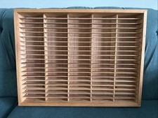 Vintage 90s Napa Valley Wooden 100 Cassette Tape Storage Rack Wood Wall 24x18