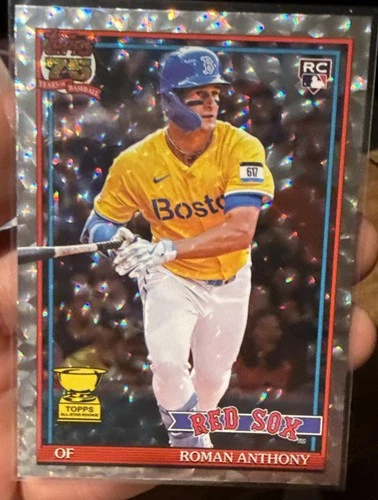 2026 Topps Series 1 Roman Anthony All Star Rookie Card Silver Crackleboard Foil