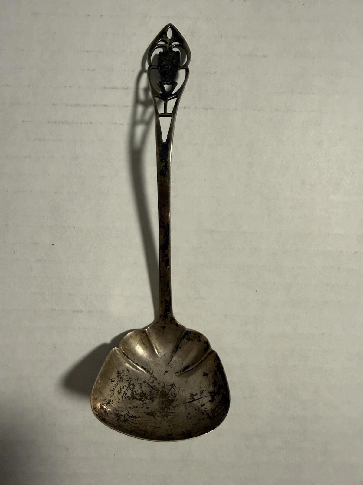 Vintage Baker-Manchester SterlingSilver Cream/Sauce Ladle Pierced Handle Pattern