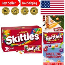 Fruity Chewy Candy Mix - 36 Full Size Packs, Perfect for Parties Snacks