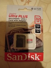 SanDisk Ultra Plus 32 GB SD Memory Card microSDHC UHS-1 Card w/Adapter NEW