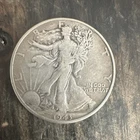 Liberty Walking 1945 50C Silver Half Dollar, Circulated Business Strike
