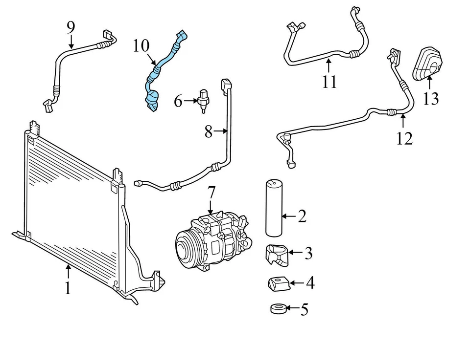 2007-2009 2011-2012 MERCEDES-BENZ SL550 5,5 л - шланг переменного тока / крышка линии (меньше) - Изображение 3 из 4