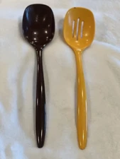 Set of 2 Vintage Rosti Melamine Serving Utensils Brown Yellow Denmark