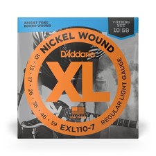 D'Addario EXL110-7 Nickel Wound Electric Guitar Strings; 7-String gauges 10-59