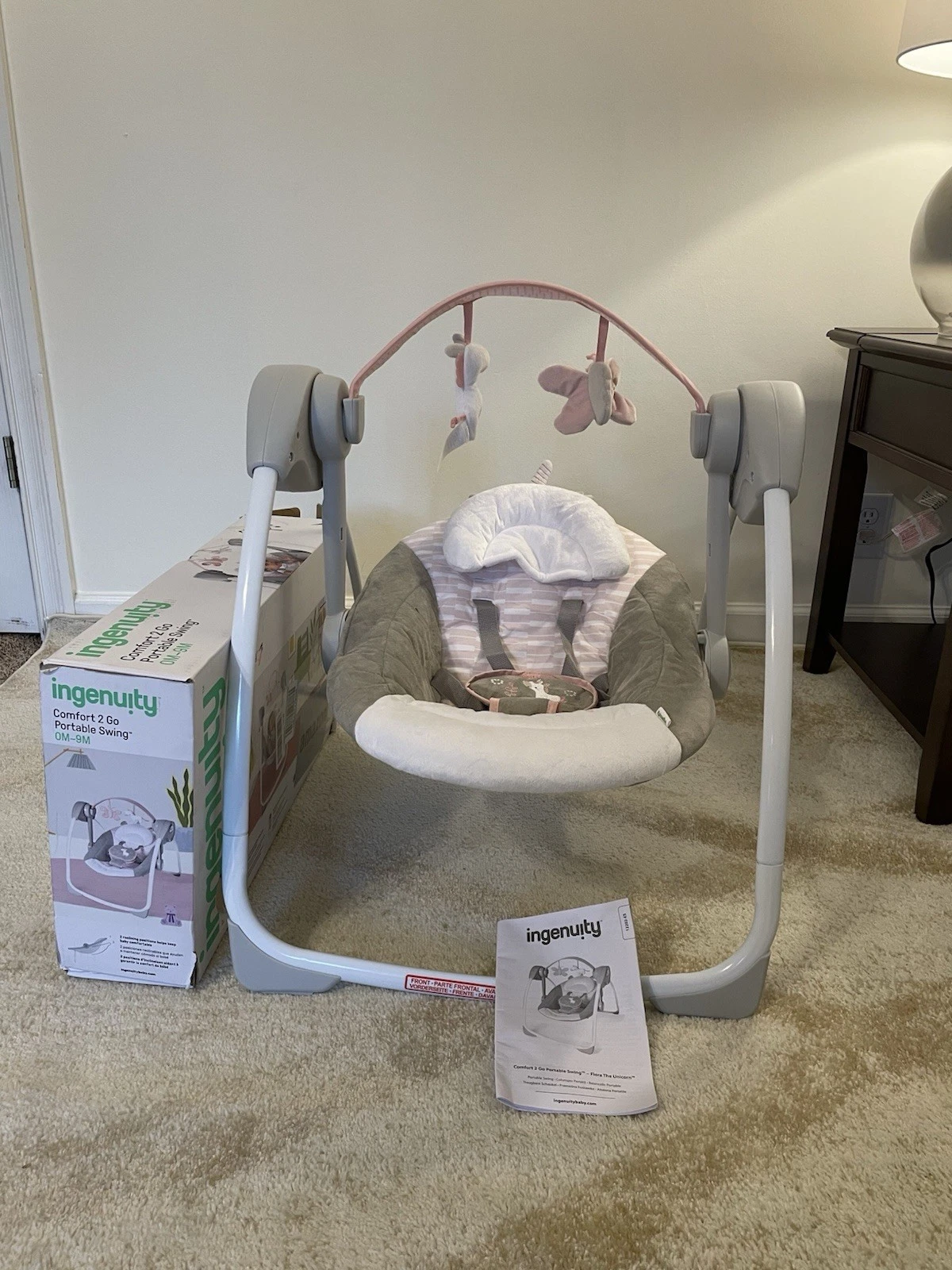 Ingenuity Comfort 2 Go Compact Portable Baby Swing, Flora the Unicorn
Opens in a new window or tab