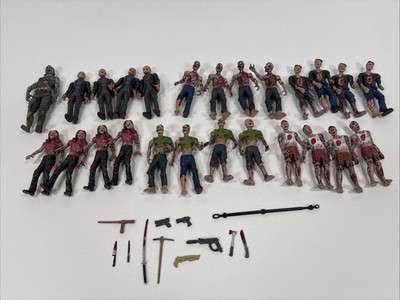 The Walking Dead AMC Figures Zombies Horde Lot 0f 24 Plus 1 w/Some Accessories