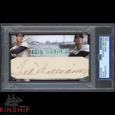 Ted Williams signed Cut 3x5 Custom Card PSA DNA Slab Baseball HOF Auto C5655 - Image 1 of 2