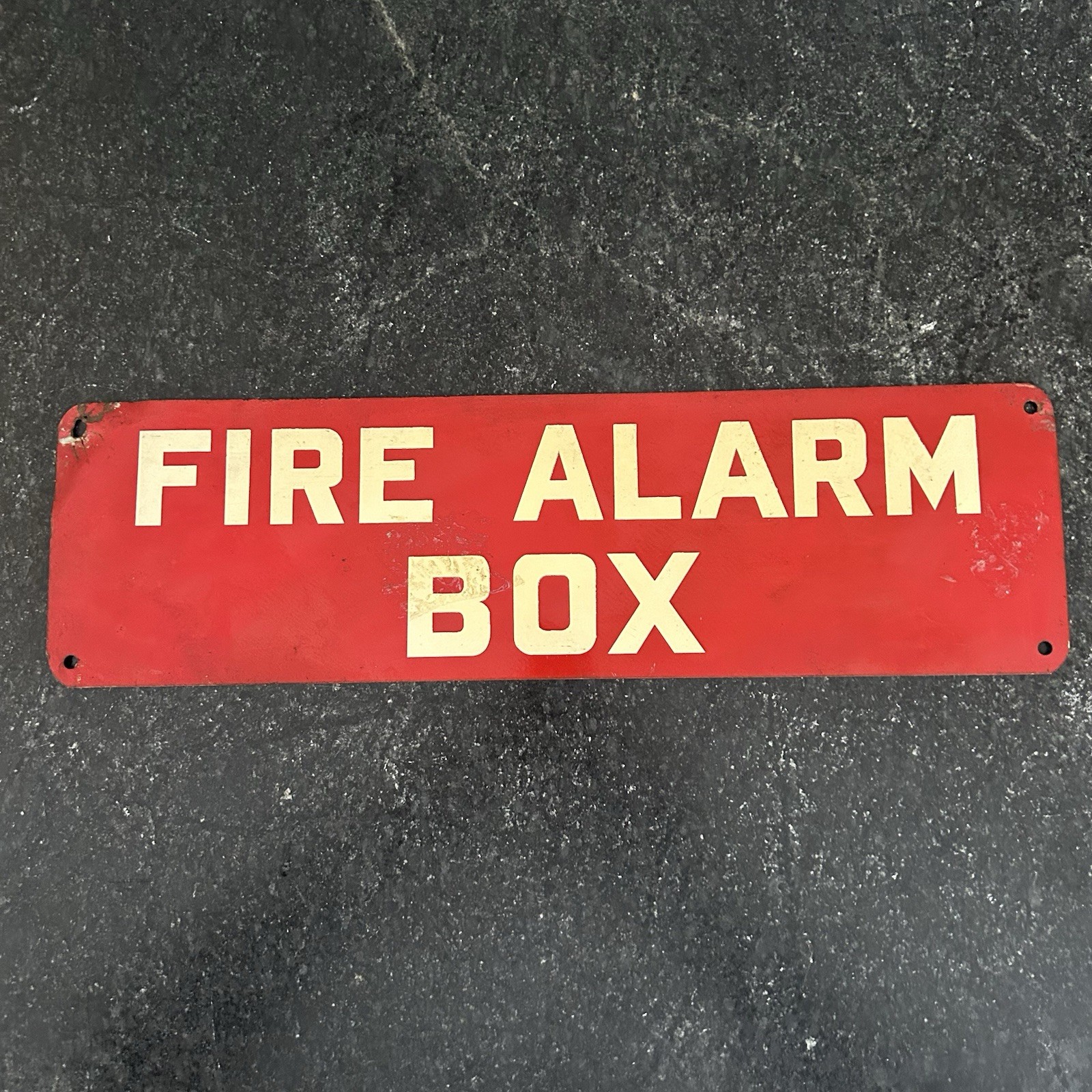 Vintage Double Sided Metal Fire Alarm Box Sign