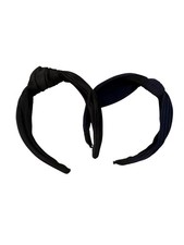 Women s Casual Headband Set Navy And Black Cotton Blend.