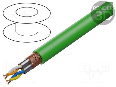 5e grün ETHERLINE Cat.5e Leitungen 6,2mm 2x2x22AWG Line Cu