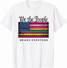 We the People Pride Rainbow American Flag LGBTQ Equality 4th July Unisex T-Shirt