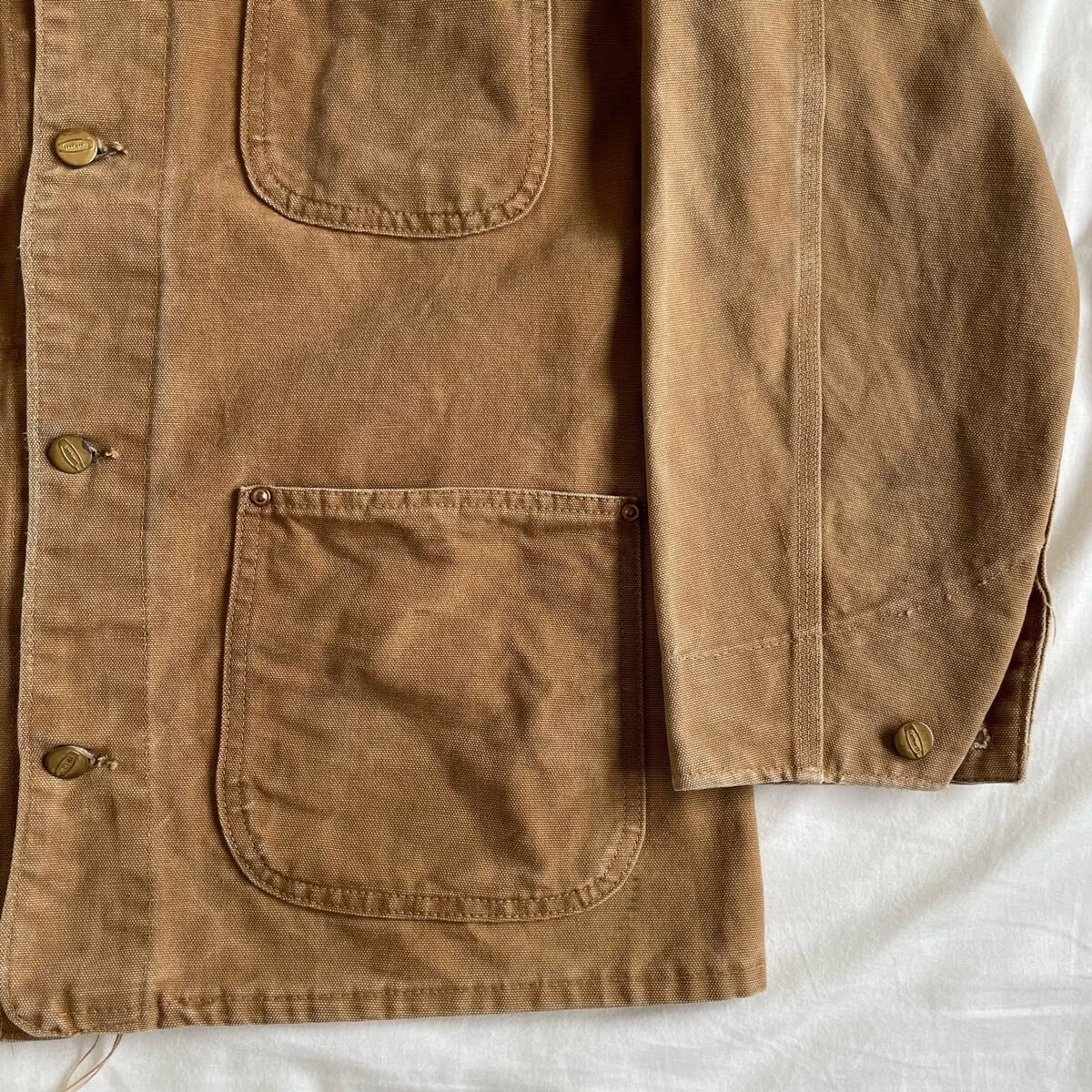 Vintage 1960s Carhartt  Chore Coat Big C Button No Back Coverall Jacket image 6
