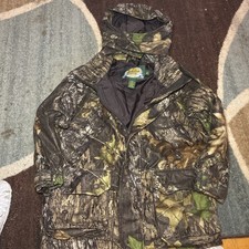 Cabela's For Kids Zip Up Soft Shell Hunting Jacket w/hood Mossy Oak Boys Size S