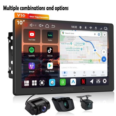 ATOTO 10.1'' Android 2Din Car Stereo CarPlay & Android Auto 6G+128G Gen AI +Cam