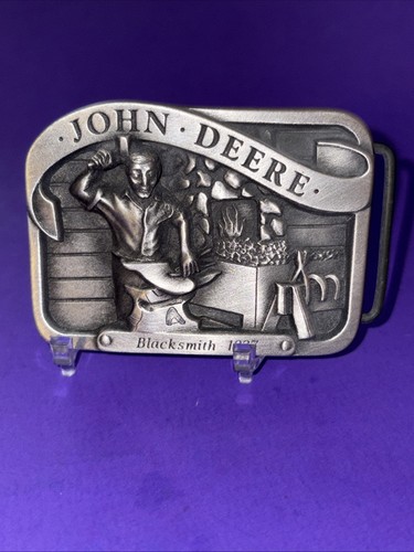 JOHN DEERE BLACKSMITH PLOW 1837 LIMITED ED SERIES PEWTER BELT BUCKLE - Picture 2 of 5