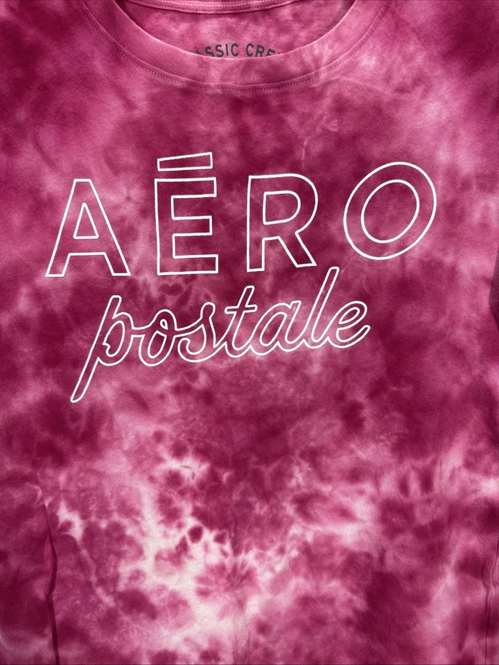 全新 Juniors Aeropostale 粉红色染料经典 T 恤上衣,尺寸 M — 第 4/4 张图片