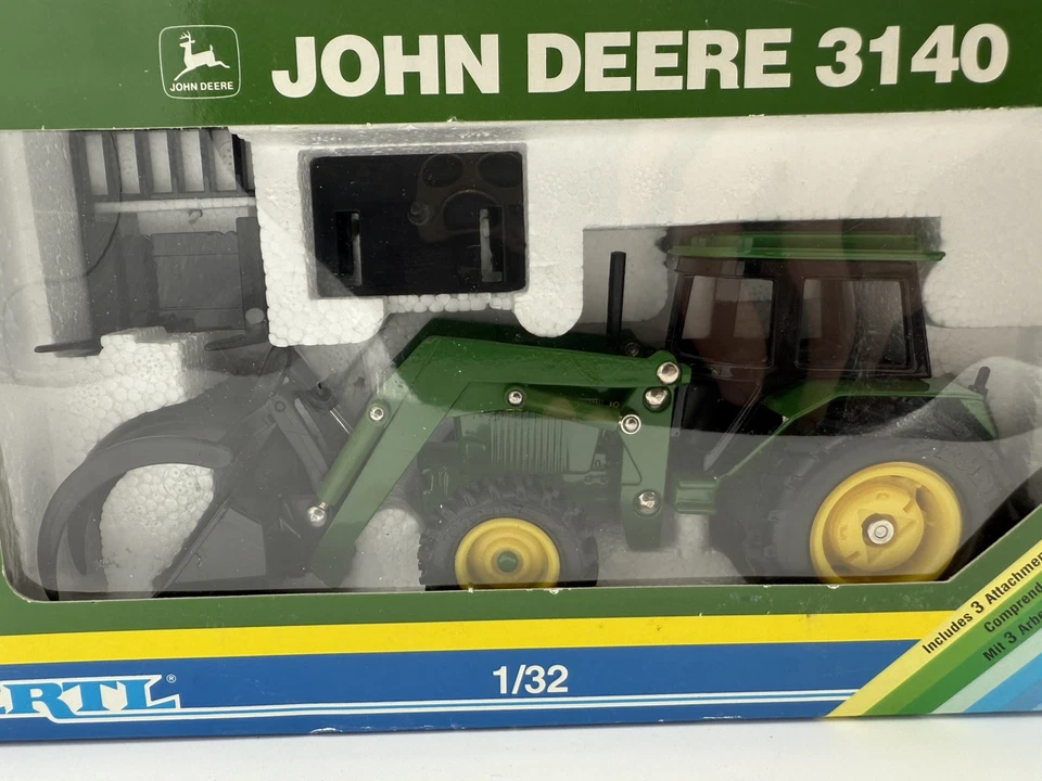 Tractor John Deere 3350 vintage 🔥1991 Ertl escala 1:32 con accesorios #5647, Foto 3 de 4