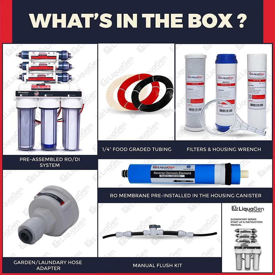 LiquaGen 7 Stage RO/DI Water Filter System – 150 GPD (3-OT-150) - Image 3 of 4