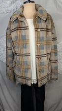 Cozy Co. by Cozy Casual Size Small Shacket Jacket Pockets Tan Plaid Soft Cozy