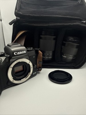 Canon eos M5 Camera Body & Strap / Set Of 2 Zoom Lens EF-M Lens / GENTLY USED