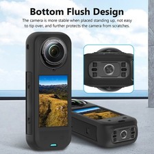 Compact Silicone Case for Insta360 X5 with Grip Features and Lens Cover