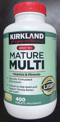 Kirkland Signature Adult 50+ Mature Multi Vitamins & Minerals, 400 Tablets 09/25