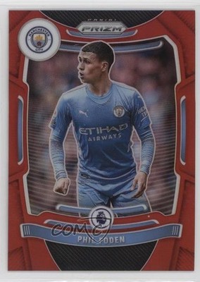 2021-22 Panini Prizm Premier League Red Prizm 58/199 Phil Foden #13 4pn