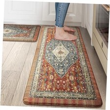 Boho Kitchen Mat 2PCS Cushioned Kitchen Mats for Floor, Anti-Fatigue Mat