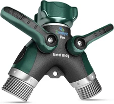 Hose Splitter 2 Way Heavy Duty Outdoor Faucet and Garden Connector - Water Spigo